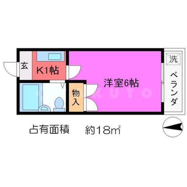 ミヤタハイツ(1K/2階)の間取り写真