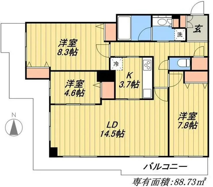 ヴィナシス金町タワーレジデンス 4階階 間取り