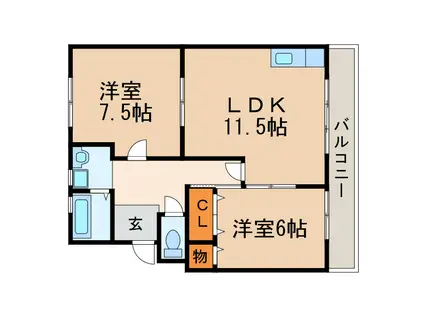 メイホーハイツ(2LDK/3階)の間取り写真