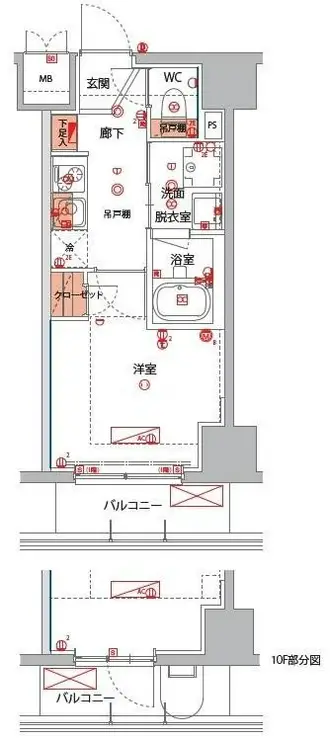 ハーモニーレジデンス横浜大通り公園EIRAKU 10階階 間取り