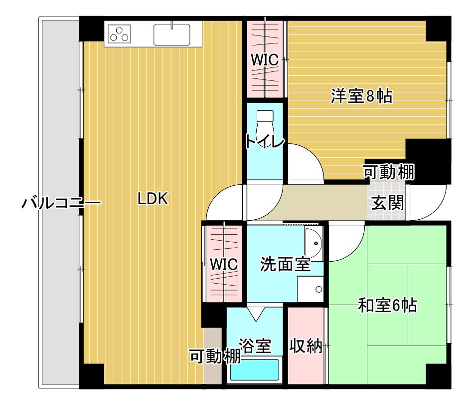 メゾンいしづち(2LDK/2階)の間取り写真