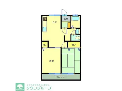 タートル万年寺(2LDK/2階)の間取り写真