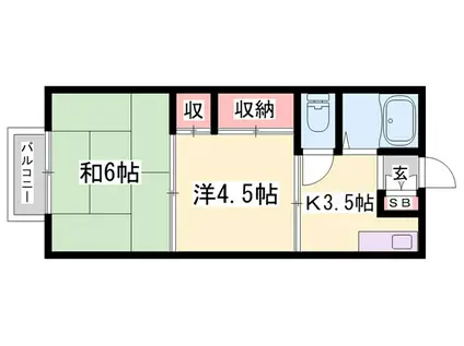 シティハイツ大塩(2K/2階)の間取り写真