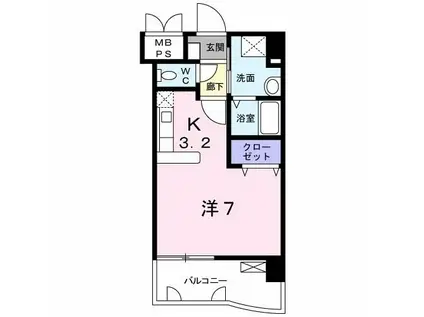 ブリランテピアッツァ(1K/1階)の間取り写真