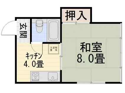堅田ハイツ2号館(1K/2階)の間取り写真