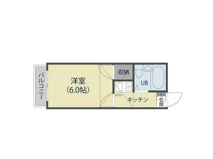 パルテアN(1K/2階)の間取り写真