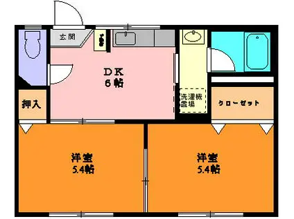 サンハイツ(2DK/1階)の間取り写真
