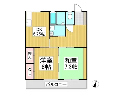 香山マンション(2DK/2階)の間取り写真
