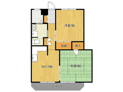 三の丸ロイヤルコーポ(2LDK/1階)の間取り写真