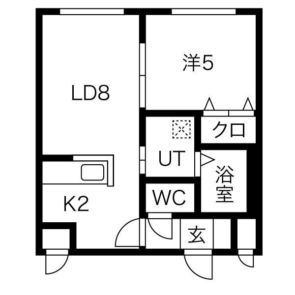 ニアステーション宮の沢(1LDK/4階)の間取り写真