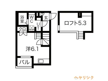 ランドスクエア上飯田(ワンルーム/1階)の間取り写真