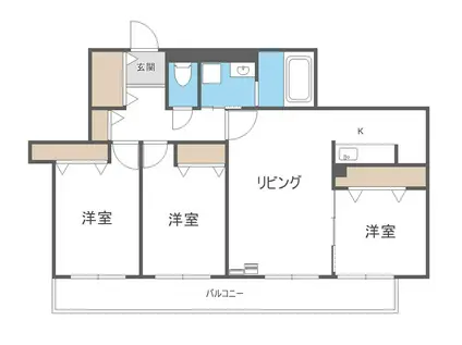 SILENT HILLS(3LDK/3階)の間取り写真