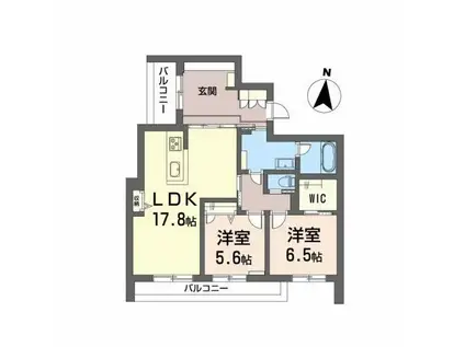アミコート(2LDK/2階)の間取り写真