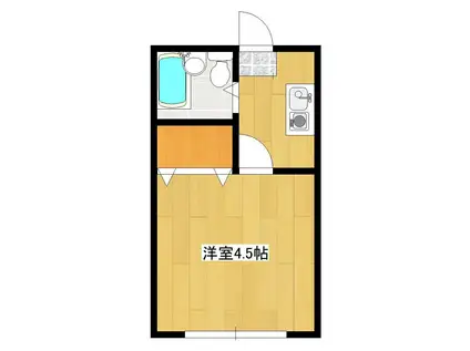 ニューハイツ沼本(1K/1階)の間取り写真