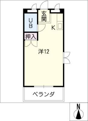 メゾン河合(ワンルーム/3階)の間取り写真