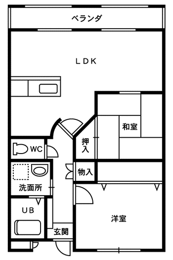 ベルシャトー(2LDK/2階)の間取り写真