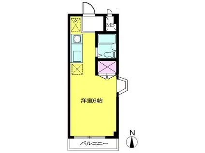 クレスト北町(ワンルーム/3階)の間取り写真
