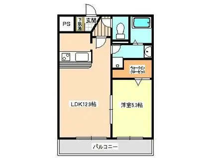 アクアクロス光の森(1LDK/2階)の間取り写真
