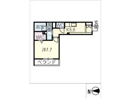 リオリエント加納本町(1K/2階)の間取り写真