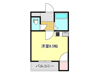 ピアネージュ徳島(1K/4階)の間取り写真