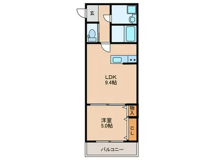 アトランティス入間(1LDK/1階)の間取り写真