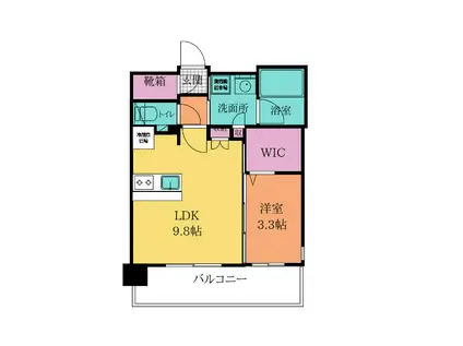 グランフォーレ小倉シティタワー(1LDK/9階)の間取り写真