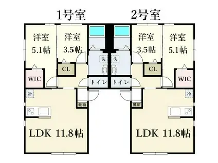 彡ILOA(2LDK/2階)の間取り写真