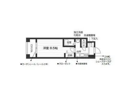 ウイステリア神宮西(1K/9階)の間取り写真