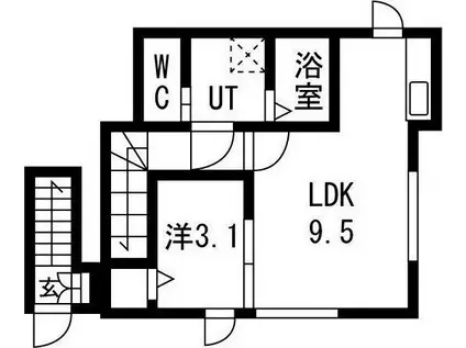 小田原8丁目アパート(1LDK/2階)の間取り写真