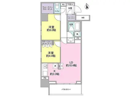 スタイリオ品川中延(2LDK/5階)の間取り写真