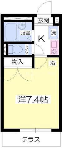 プルニエ(1K/2階)の間取り写真