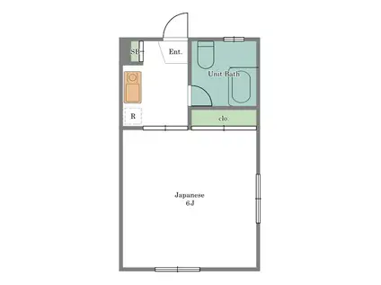 ブルービラ(1K/2階)の間取り写真