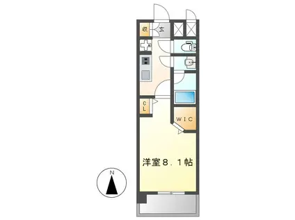 パルティール千種アネックス(1K/14階)の間取り写真