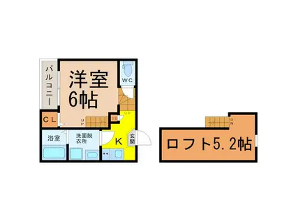 MELUMO(1K/2階)の間取り写真