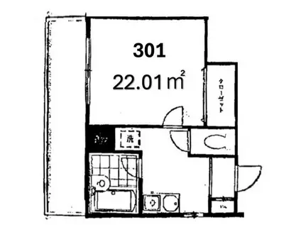 モンターニュ目黒(1K/3階)の間取り写真