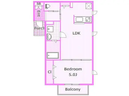 デュマンクレール(1LDK/2階)の間取り写真