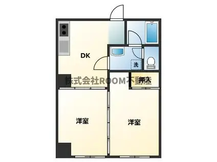 シャボンドール牟田町(2DK/5階)の間取り写真