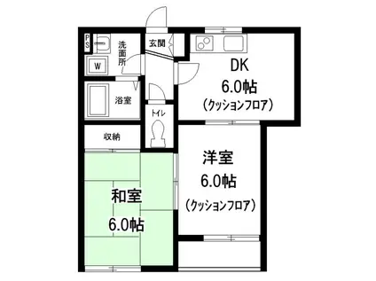 ヘーベルメゾン石神井公園(2DK/2階)の間取り写真
