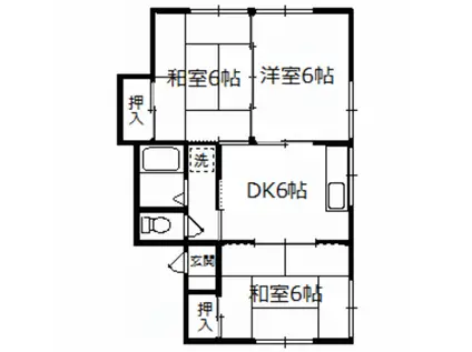 パレーシャル山内(3DK/2階)の間取り写真