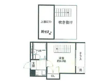 イースト・ハイム(1K/1階)の間取り写真