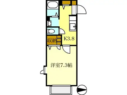 SHAMAISON コートパインズB(1K/2階)の間取り写真