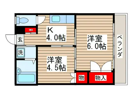 常盤ビル(2K/2階)の間取り写真