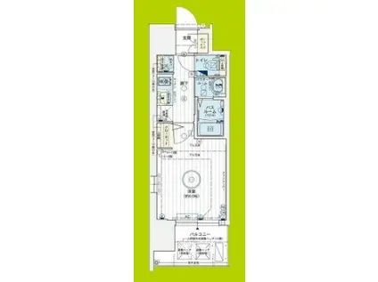 エステムコート難波サウスプレイスVIIIハイド(1K/5階)の間取り写真