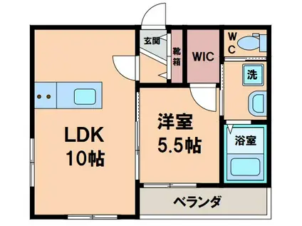 グランパシフィック長橋スクエア(1LDK/2階)の間取り写真