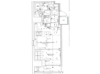 ザ・パークワンズ門前仲町(1LDK/9階)の間取り写真