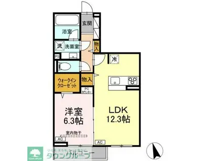 D-RESIDENCE府中西府町(1LDK/2階)の間取り写真