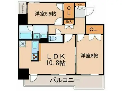 エスペランス・YAMADA(2LDK/7階)の間取り写真