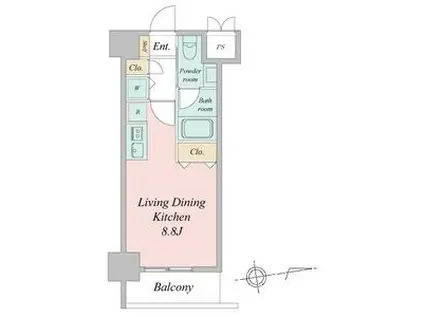 GLANZ(ワンルーム/10階)の間取り写真