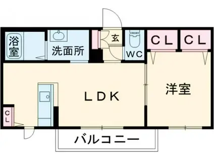 エステートSAKURA R&C  C棟(1LDK/2階)の間取り写真