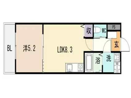 クレストメゾン(1LDK/2階)の間取り写真